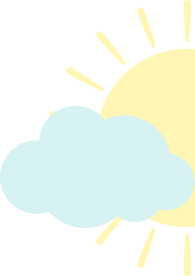 Decorative cloud and sun